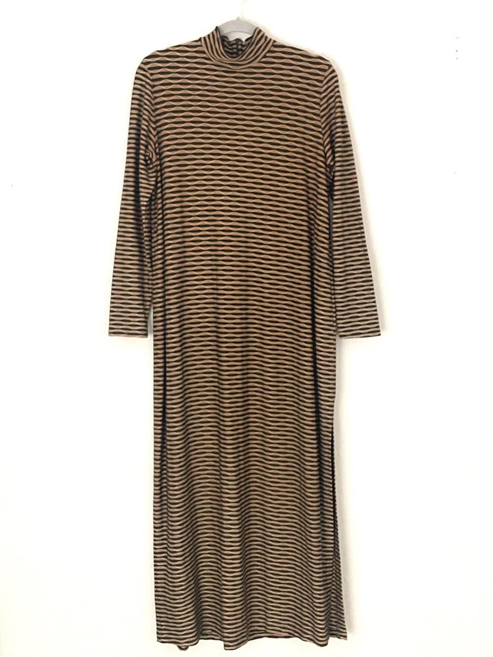 VTG ABS Slinky Formal Maternity Maxi Dress, Long Sleeve Special Occasion, Medium